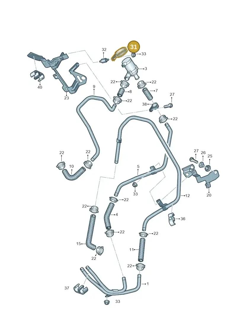 N90942301 — Volkswagen Touareg (2012-2014) diagram 693819140, position 31