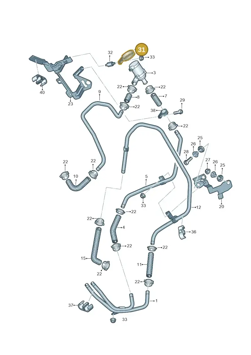 N90942301 — Volkswagen Touareg BlueMotion (2014-2018) diagram 787819150, position 31