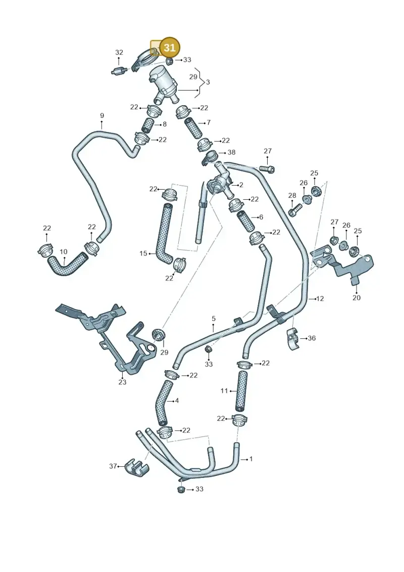 N90942301 — Volkswagen Touareg BlueMotion (2014-2018) diagram 787819270, position 31