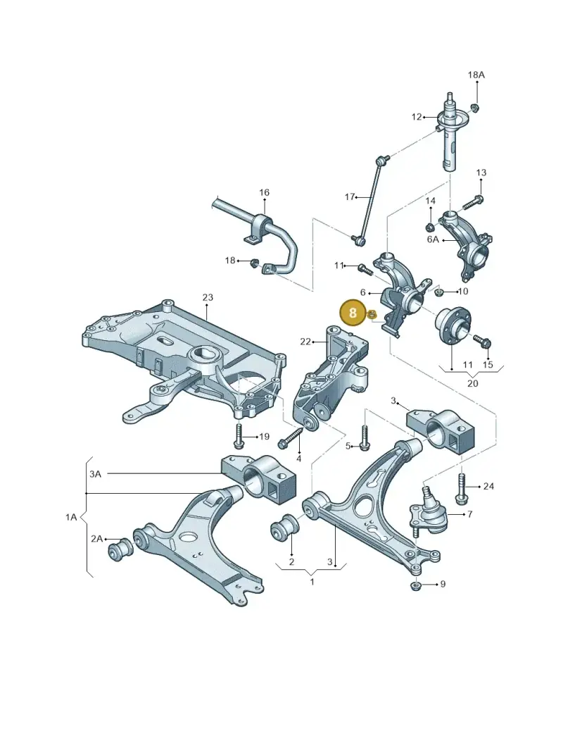 N90942901 — Volkswagen Scirocco 2.0 (2014-2017) diagram 409407000, position 8