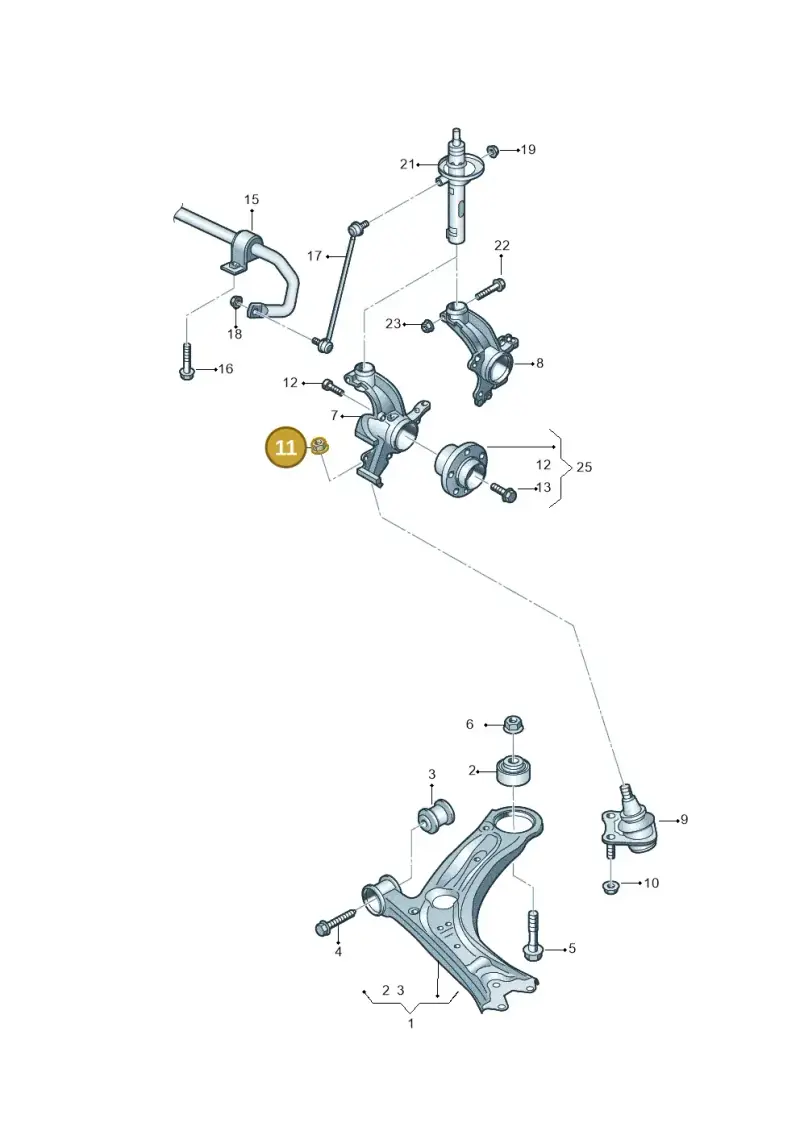 N90942901 — Volkswagen New beetle (2011-2016) diagram 691407000, position 11
