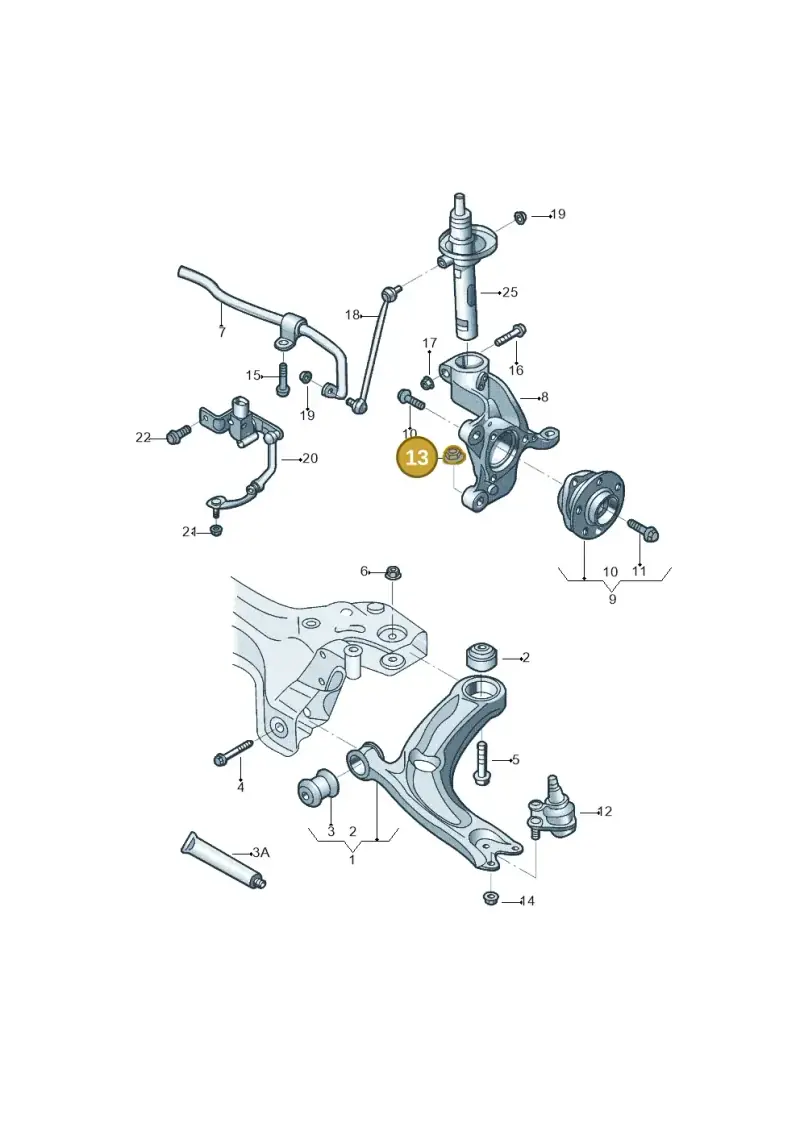 N90942901 — Volkswagen Jetta (2014-2017) diagram 833407000, position 13