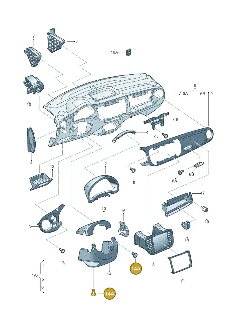 N90944603 — Volkswagen Beetle (2016-2019) diagram 715857100, position 14A