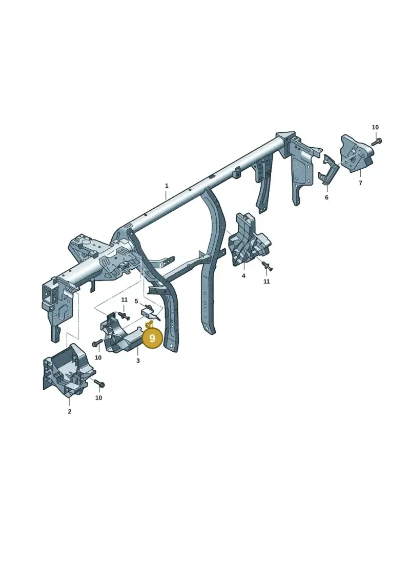 N90944603 — Volkswagen Golf 2.0 BlueMotion (2019-2024) diagram 5h0857005, position 9
