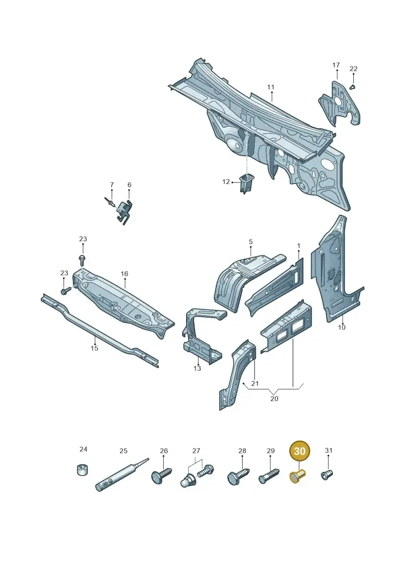 N90945402 — Volkswagen Amarok twin cab (2022-) diagram 894805000, position 30