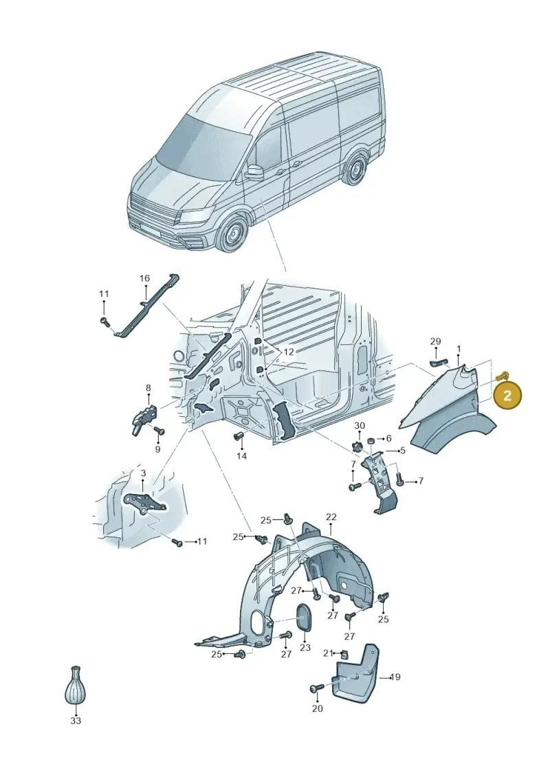N90949102 — Volkswagen E-Crafter 35 (2018-2024) diagram 599821000, position 2