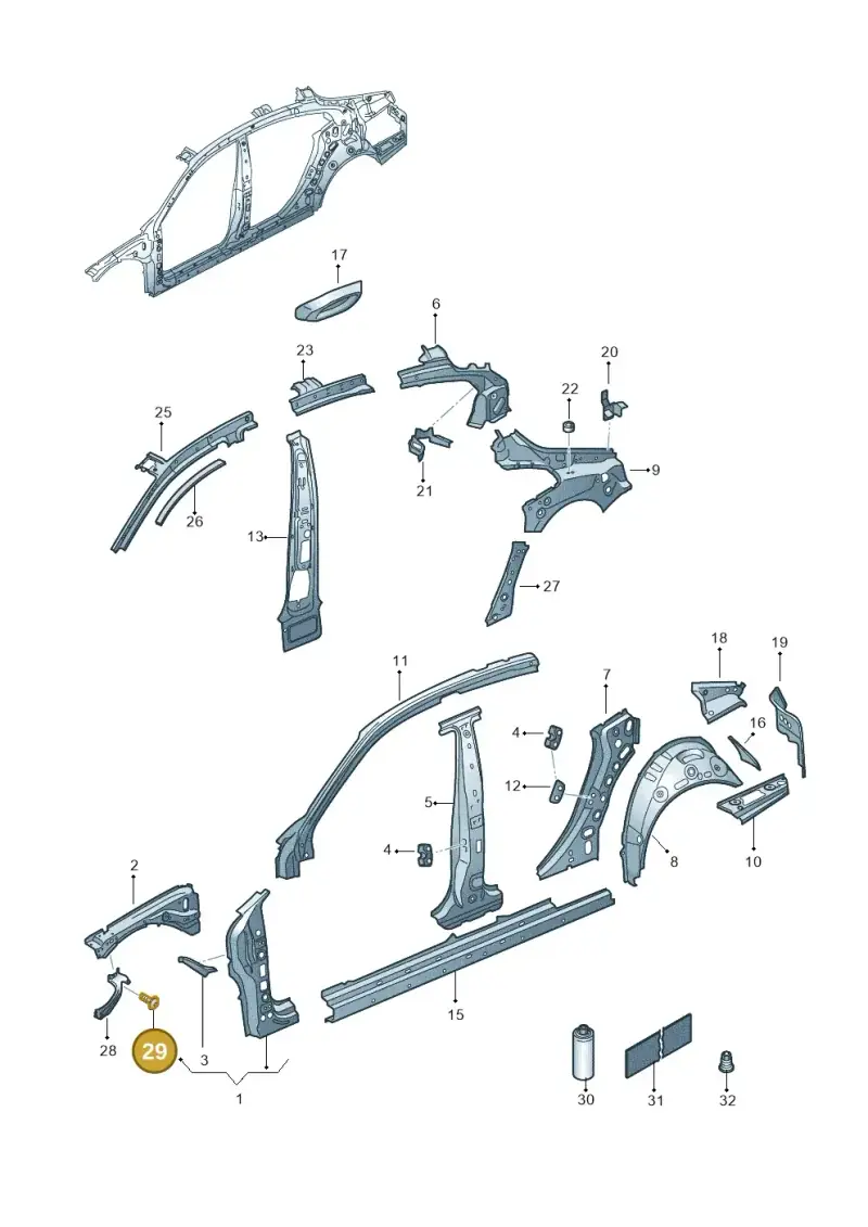 N90949102 — Volkswagen Arteon (2017-2023) diagram 828809000, position 29