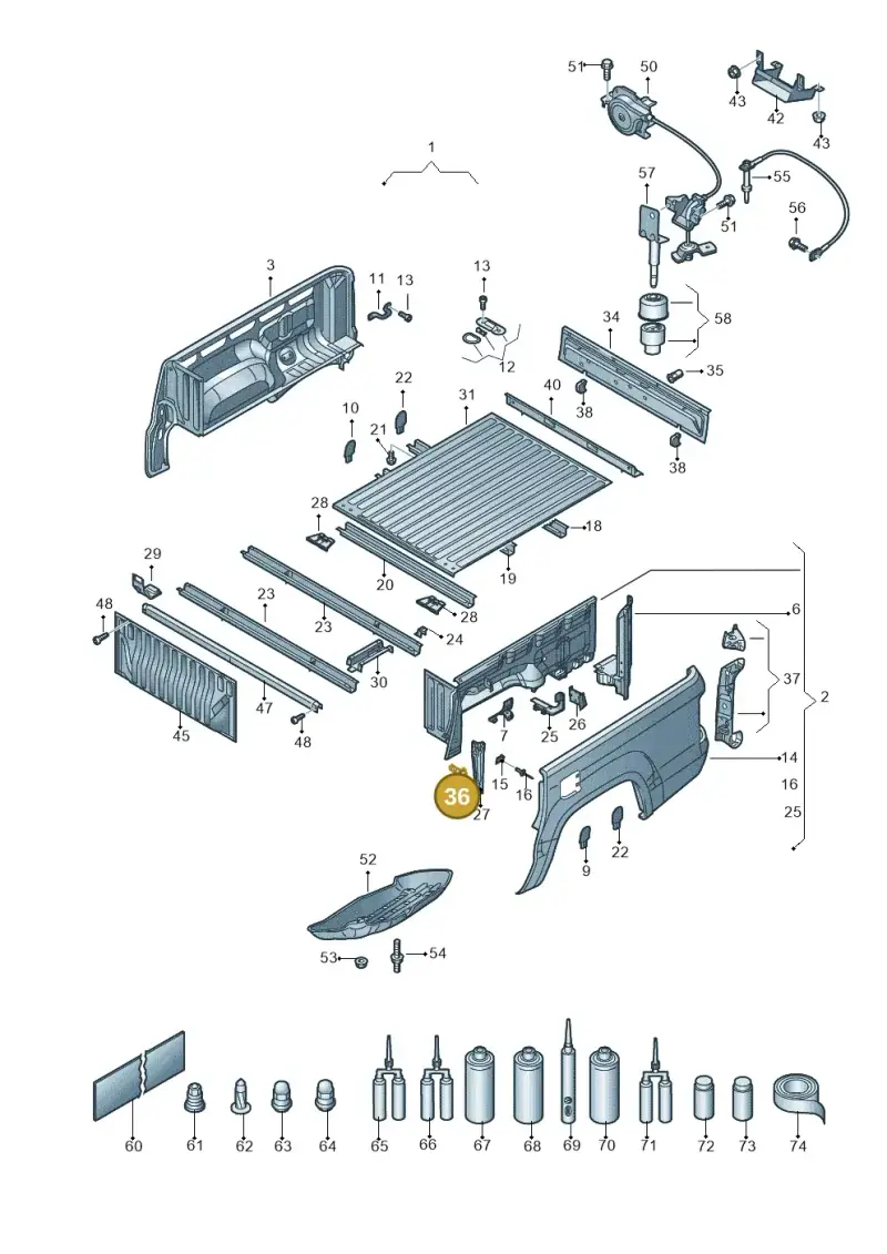 N90949102 — Volkswagen Amarok twin cab (2022-) diagram 894801000, position 36