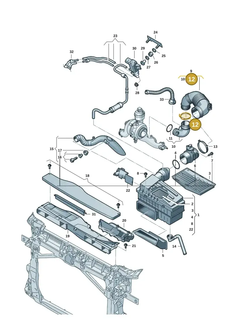 N90950901 — Volkswagen Tiguan 2.0 (2023-) diagram 57x129300, position 12