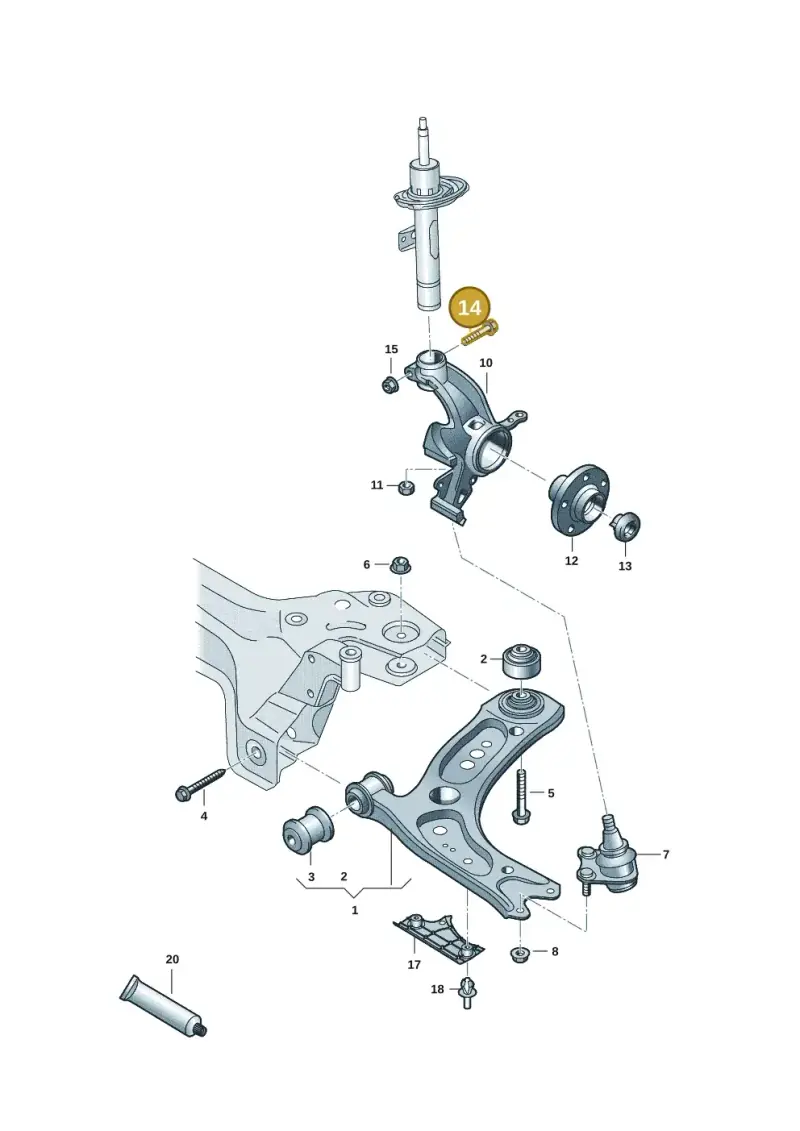 N90954802 — Volkswagen Taigo (2021-2024) diagram 2gc407000, position 14