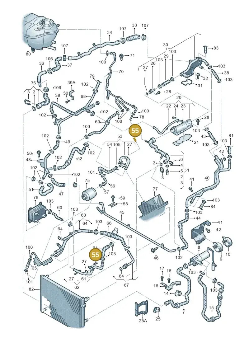 N90954905 — Volkswagen Phaeton 4motion (2008-2010) diagram 258121620, position 55
