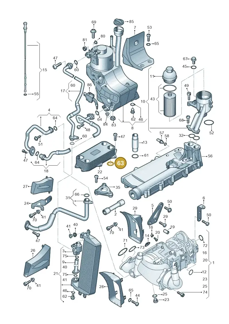 N90958101 — Audi R8 qu. 5.2 (2012-2015) diagram 618115100, position 63