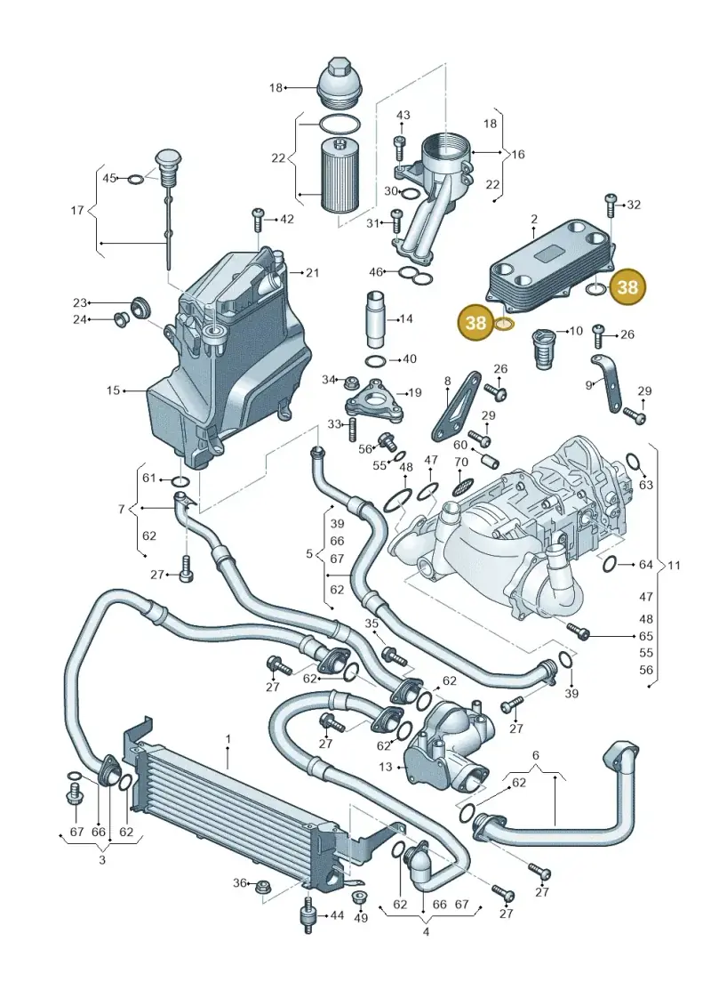 N90958101 — Audi RS6 Avant qu.5.0 (2007-2010) diagram 641115000, position 38