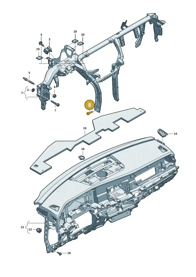 N90959003 — Volkswagen Tiguan 2.0 (2023-) diagram 57x857000, position 8