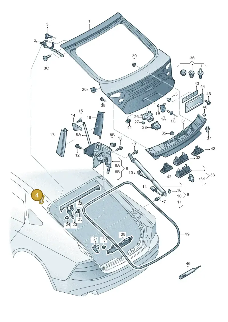 N90959004 — Audi A7 Sportback (2014-2018) diagram 765827000, position 4