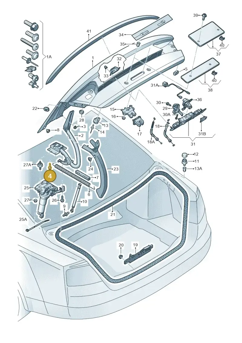 N90959004 — Audi A8 (2013-2018) diagram 771827000, position 4+26