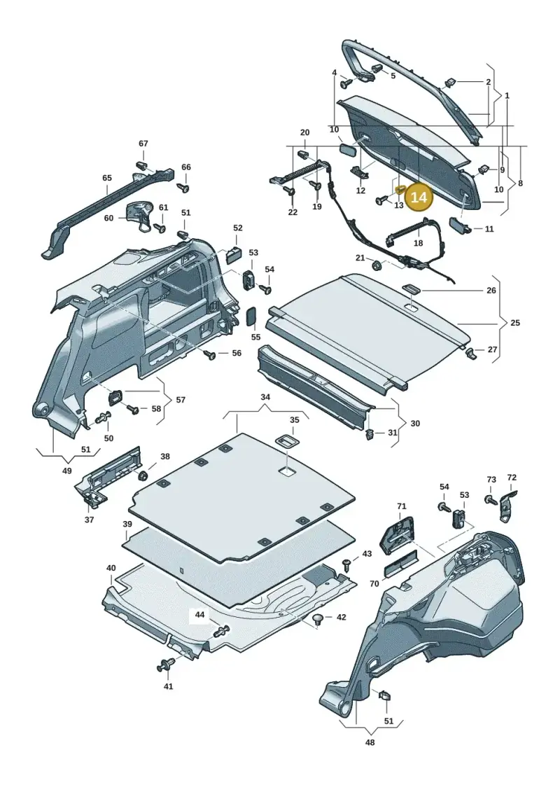N90959602 — Volkswagen Passat estate (2023-) diagram 3j0867800, position 14