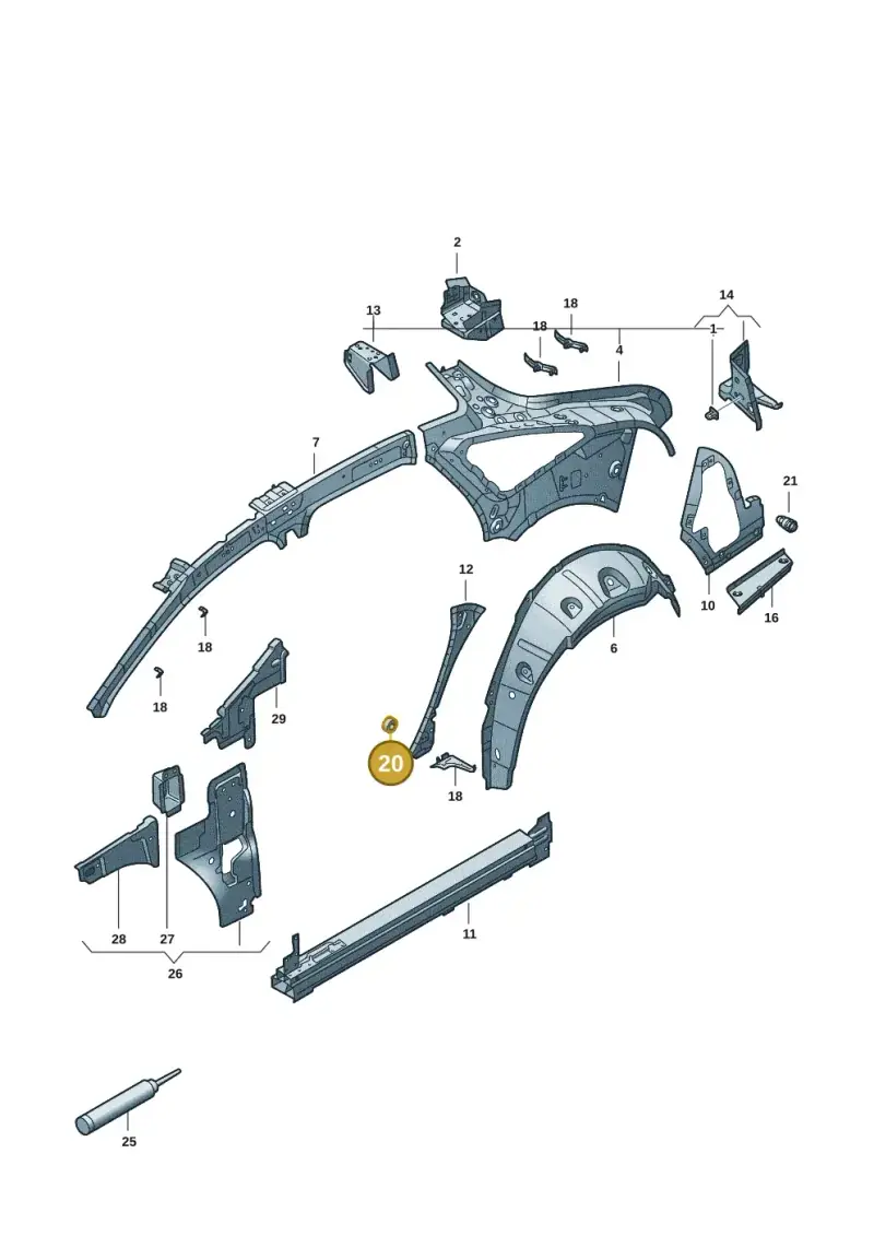 N90960502 — Volkswagen ID.7 Limousine Pro (2023-) diagram 14b809000, position 20