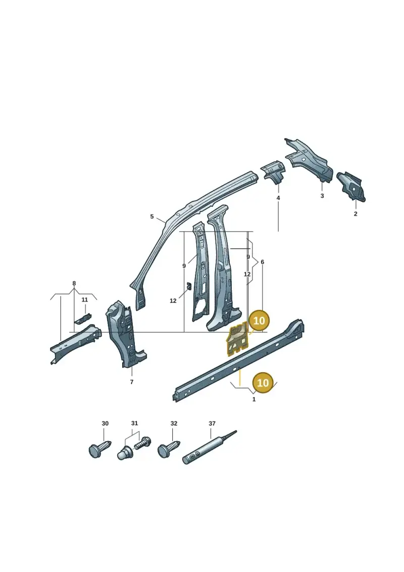 N90960502 — Volkswagen Tiguan 2.0 (2023-) diagram 57x809100, position 10