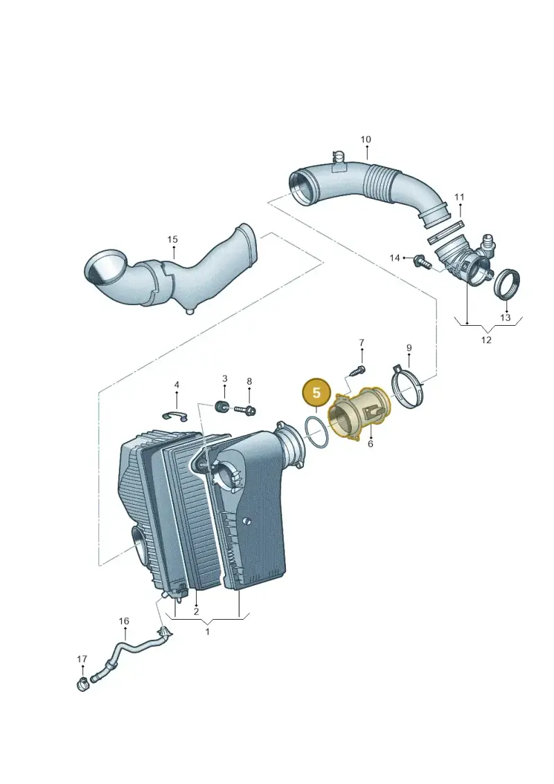 N90964301 — Volkswagen Touareg BlueMotion (2014-2018) diagram 693129000, position 5