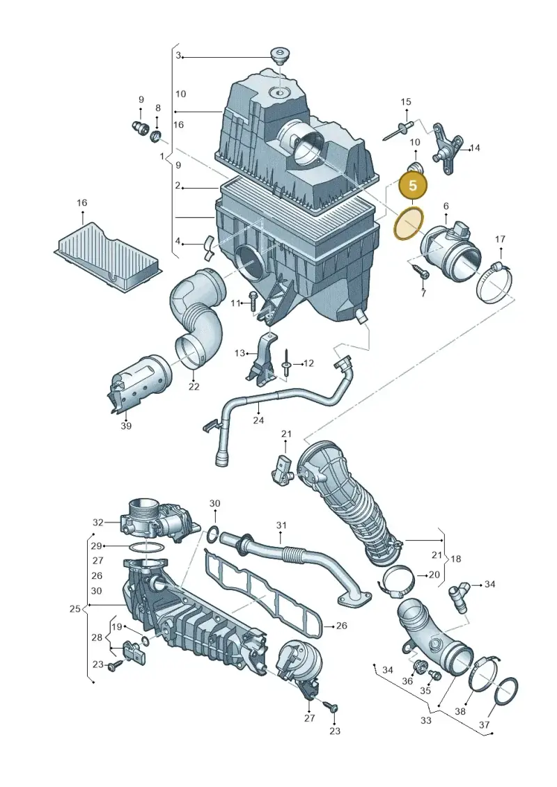 N90964301 — Volkswagen Caravelle (2015-2019) diagram 861129300, position 5
