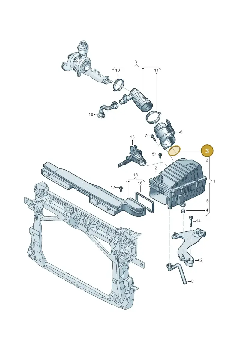 N90964301 — Volkswagen Tiguan 2.0 4Motion (2017-2024) diagram 884129100, position 3