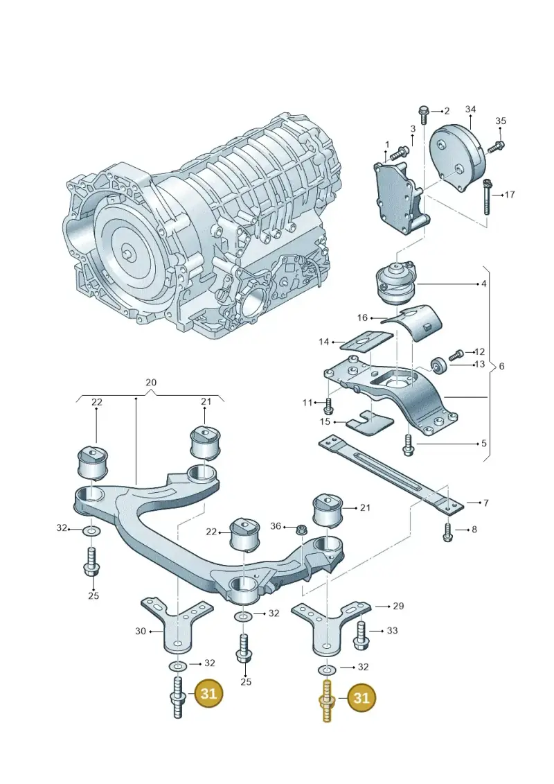 N90964802 — Volkswagen Phaeton (lang) (2003-2006) diagram 258399700, position 31