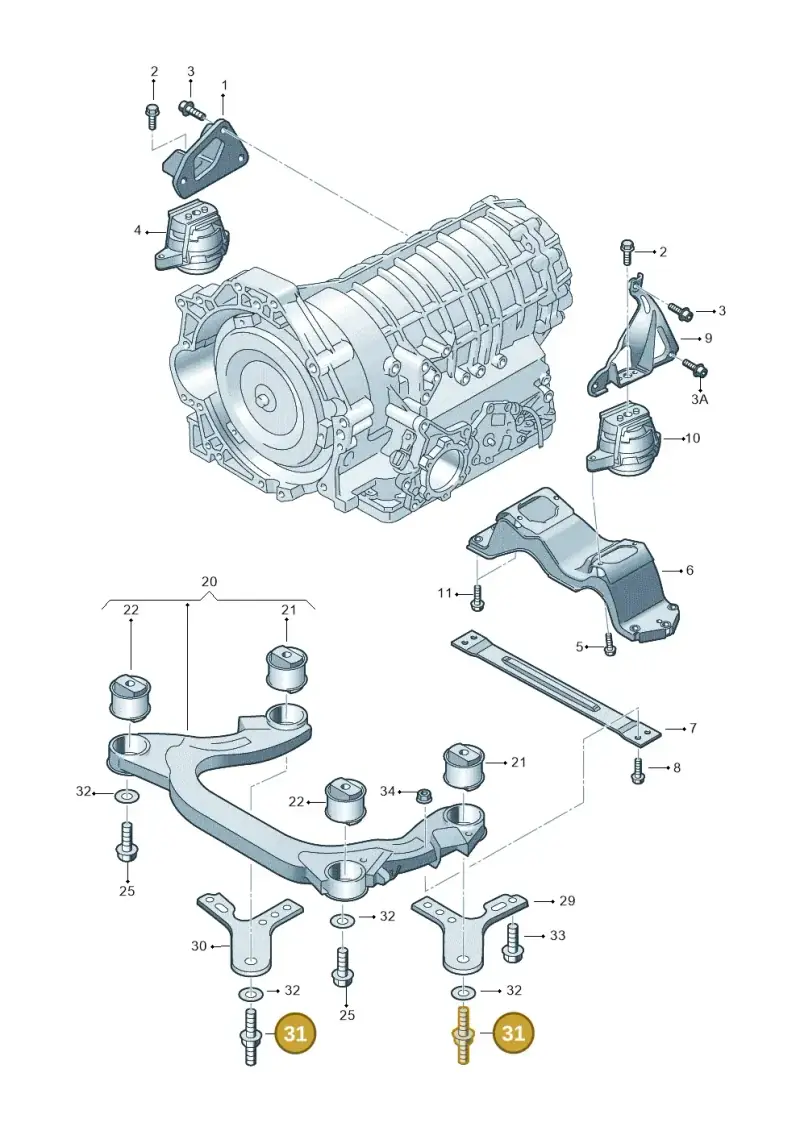 N90964802 — Volkswagen Phaeton 4motion (2010-2016) diagram 258399800, position 31