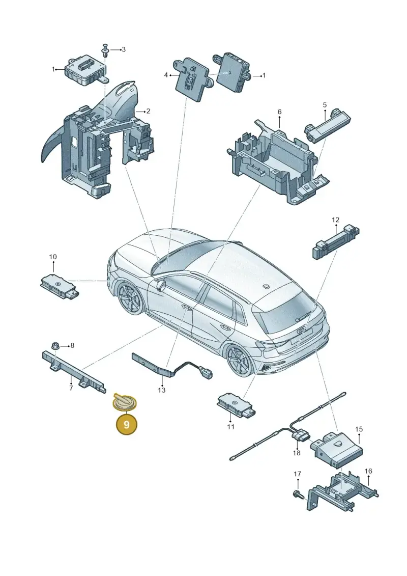 N90964902 — Audi A3 Sportback (2019-2025) diagram 596909000, position 9