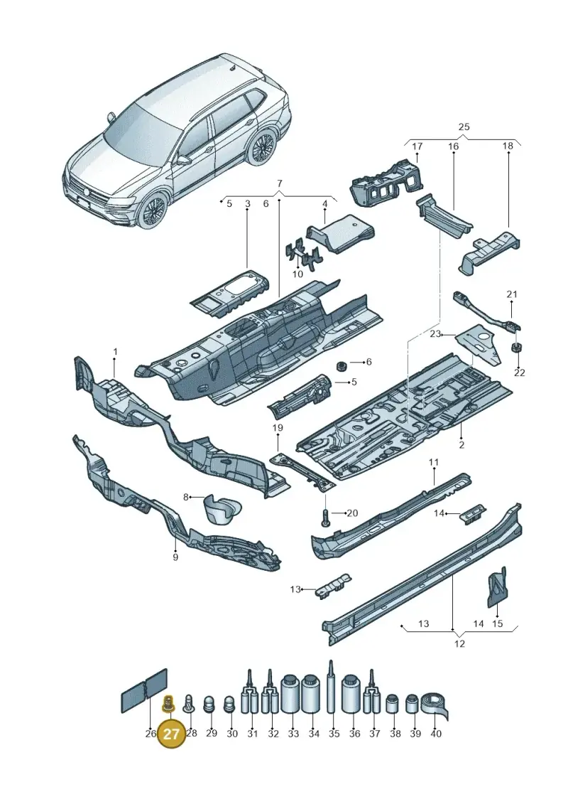 N90965502 — Volkswagen Tiguan 2.0 4Motion (2017-2024) diagram 833803010, position 27