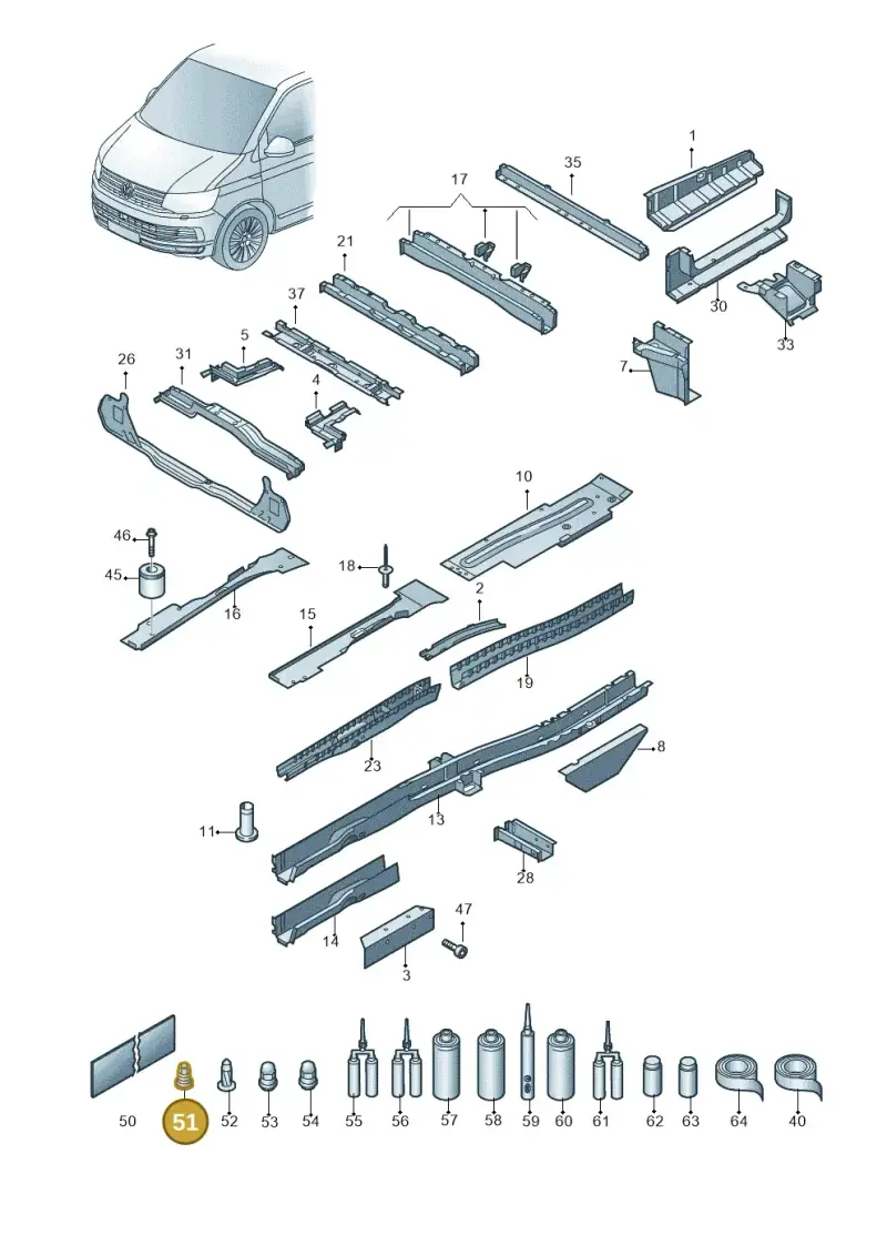 N90965502 — Volkswagen Caravelle (2019-2024) diagram 861803400, position 51