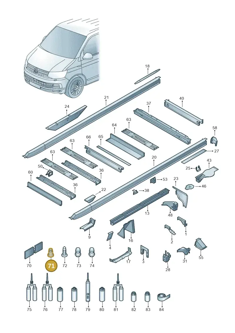 N90965502 — Volkswagen Single-cab transp. (2019-2024) diagram 862803500, position 71