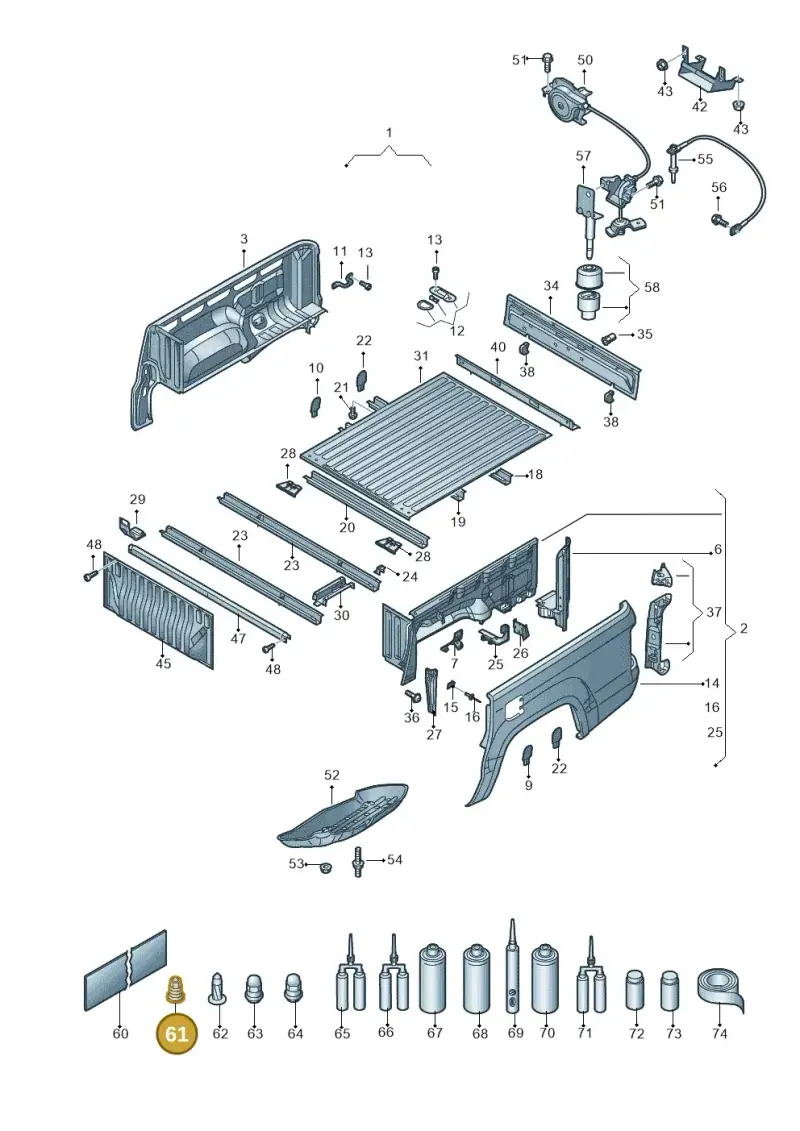 N90965502 — Volkswagen Amarok twin cab (2022-) diagram 894801000, position 61