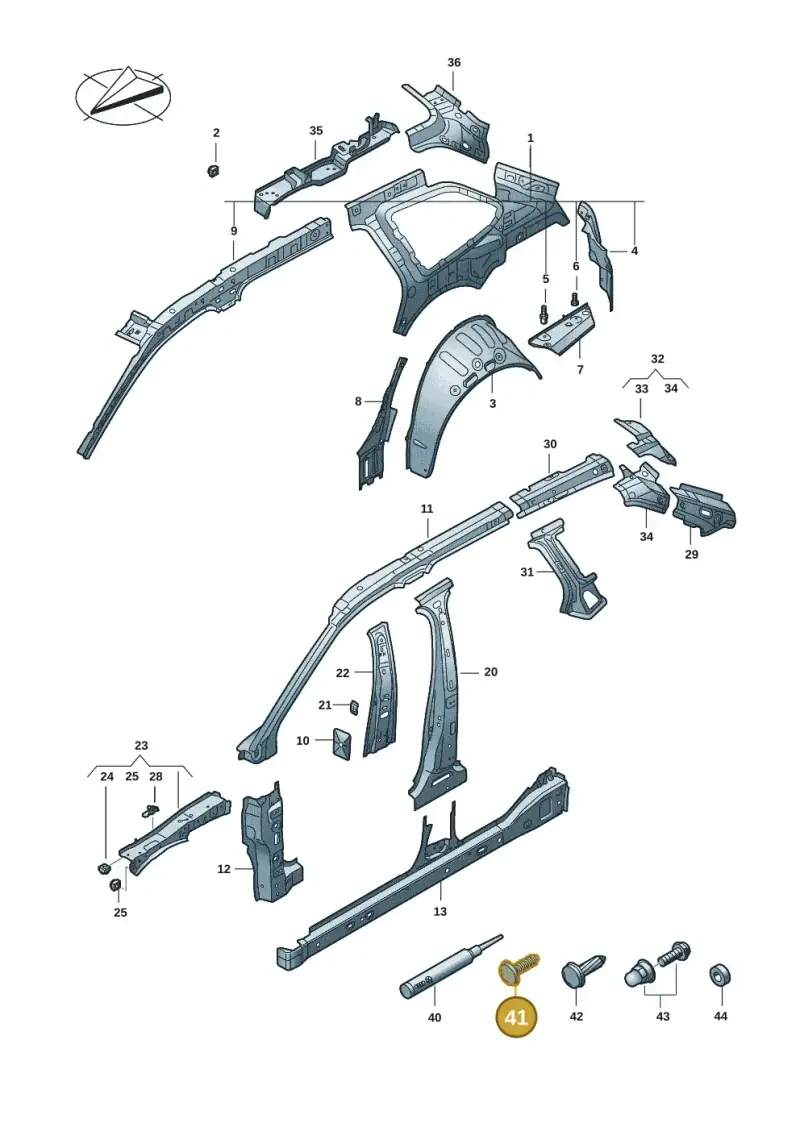 N90965502 — Volkswagen Passat estate (2023-) diagram 3j0809000, position 41