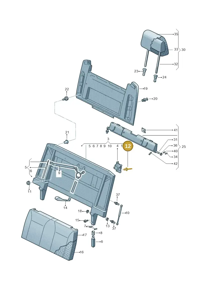 N90966701 — Volkswagen Caravelle (2019-2024) diagram 871067360, position 12