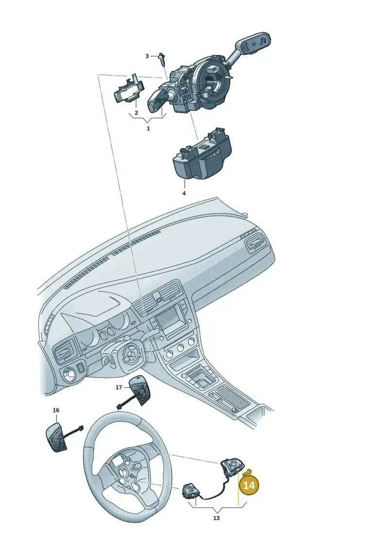 N90968302 — Volkswagen Golf (2019-2025) diagram 5h0953500, position 14