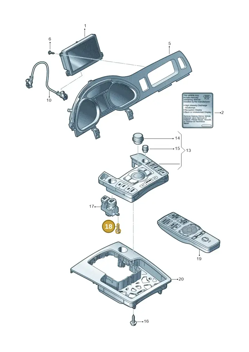N90968302 — Audi Q7 qu. 3.0 TDI (2009-2015) diagram 675919000, position 18