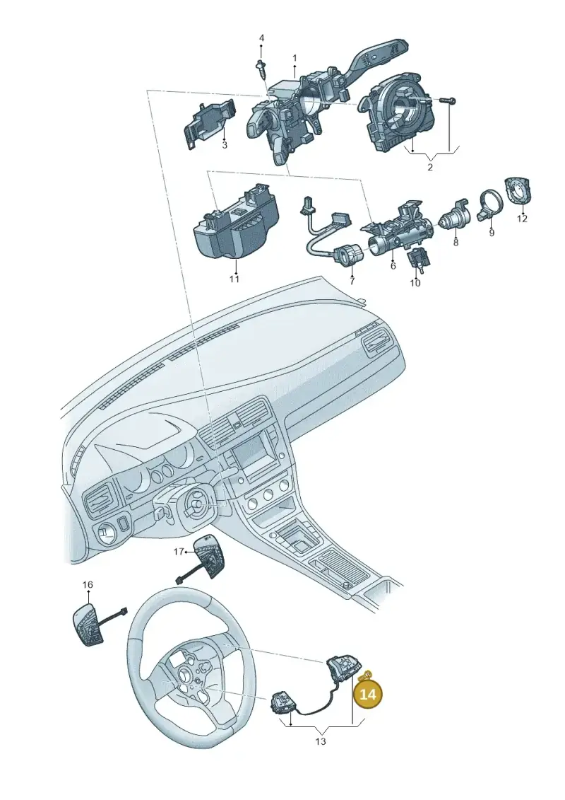 N90968302 — Volkswagen Tiguan (2016-2024) diagram 746953500, position 14