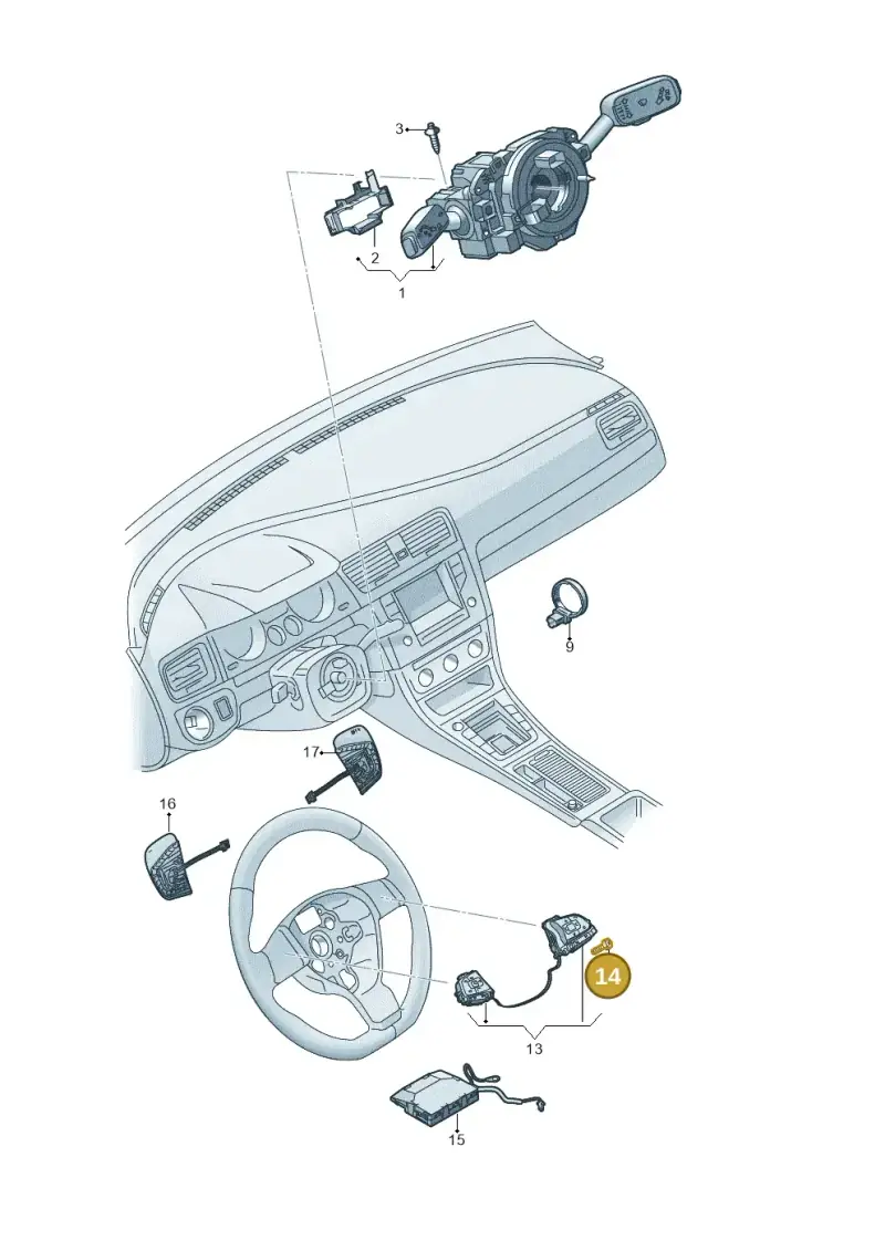 N90968302 — Volkswagen Passat Saloon (2014-2024) diagram 793953510, position 14