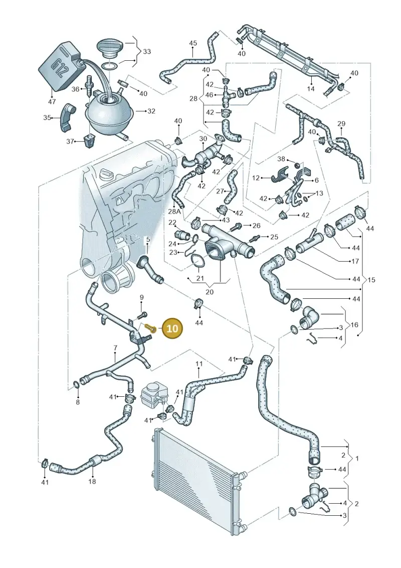 N90972005 — Volkswagen Polo (2008-2009) diagram 253121420, position 10