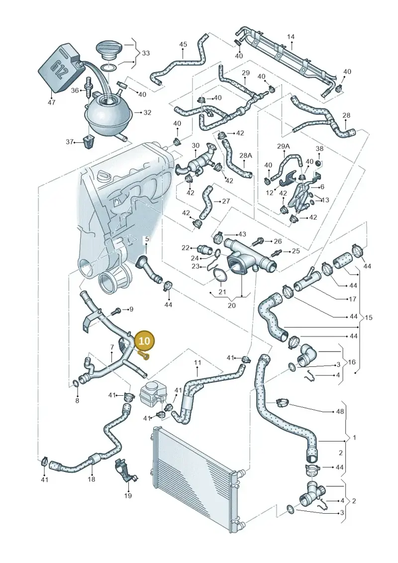 N90972005 — Volkswagen Polo (2008-2009) diagram 253121450, position 10