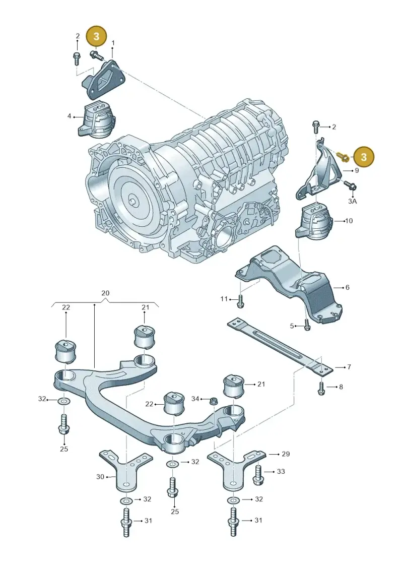 N90972005 — Volkswagen Phaeton 4motion (2010-2016) diagram 258399800, position 3