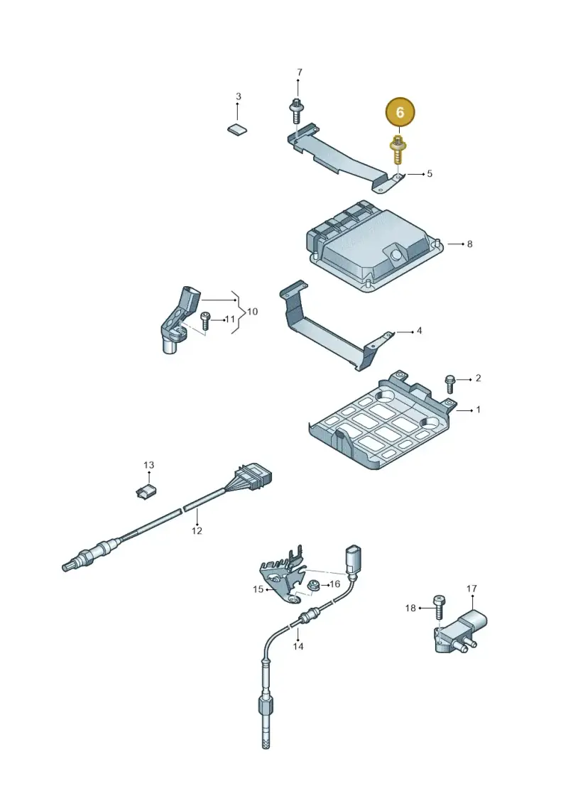 N90980304 — Audi TTS Coupe 2.0 (2010-2014) diagram 707906100, position 6