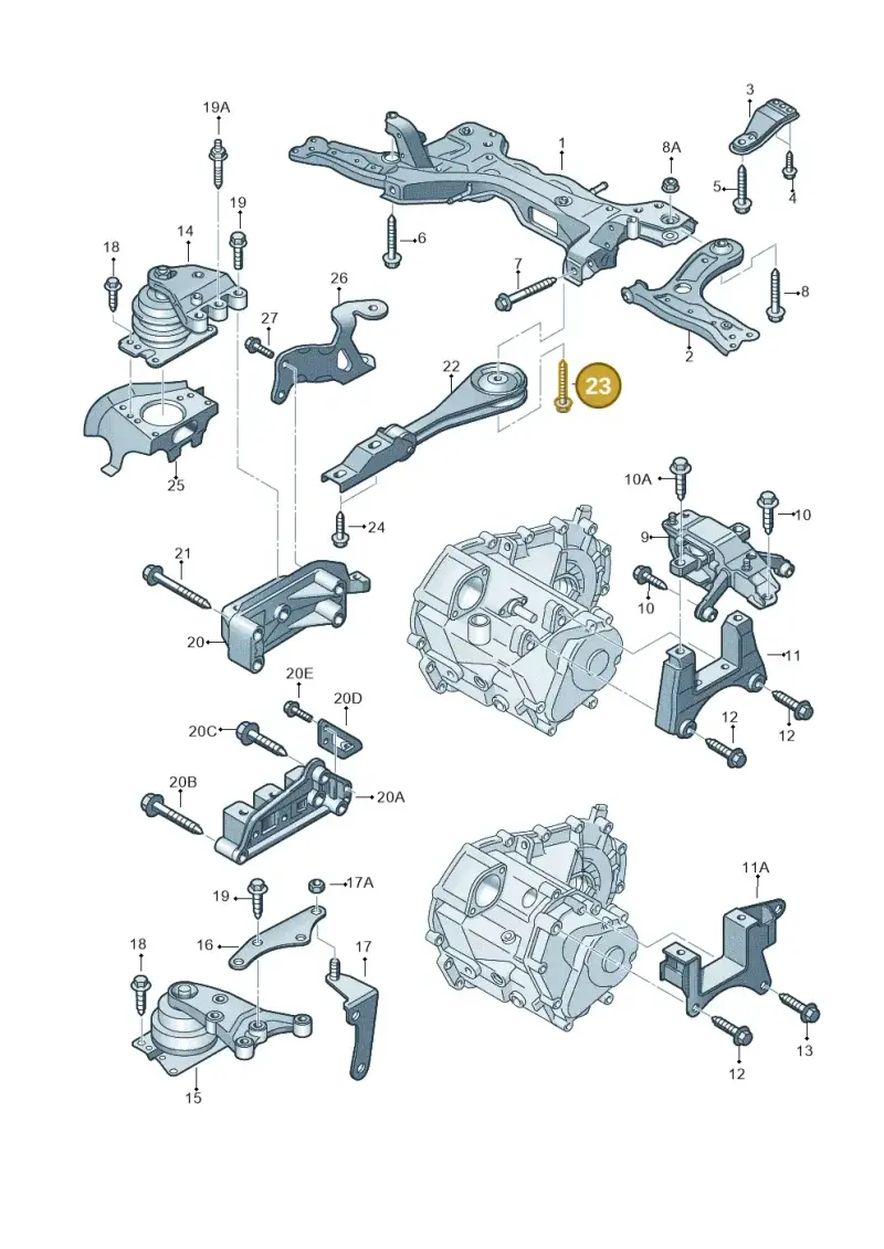 N90983002 — Volkswagen Polo (2012-2014) diagram 747199250, position 23