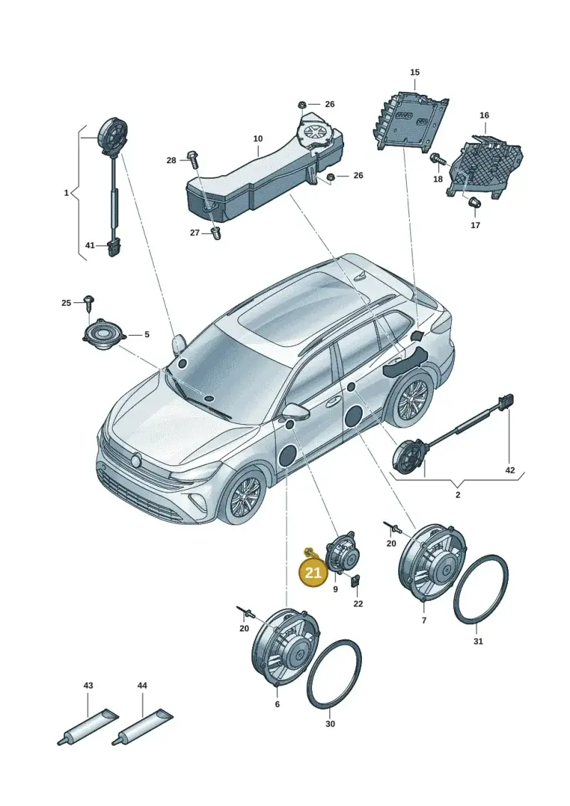 N90986802 — Volkswagen Tiguan 2.0 (2023-) diagram 57x035350, position 21