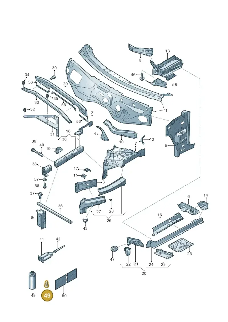 N90987602 — Volkswagen Touareg (2017-2023) diagram 439805000, position 49