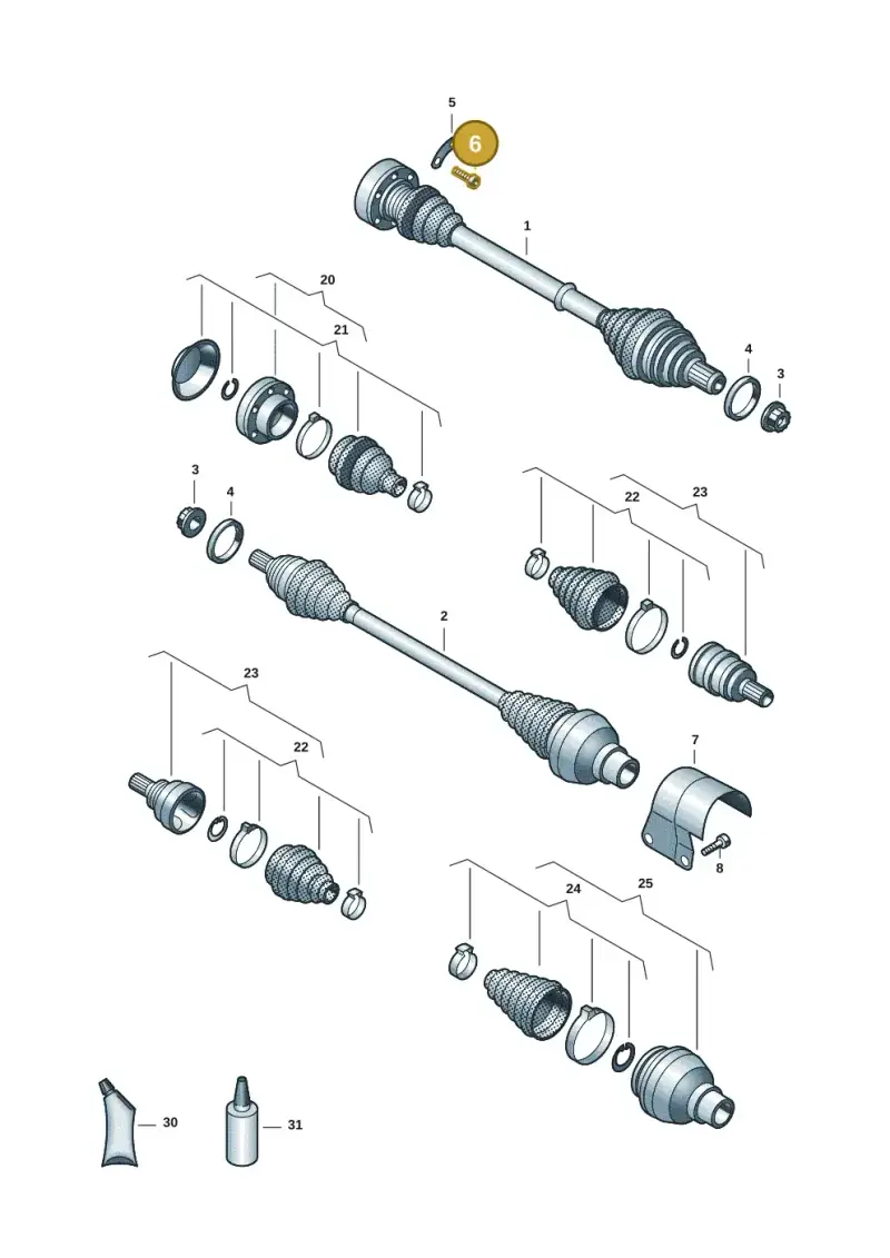 N90991102 — Volkswagen Taigo (2021-2024) diagram 2f0407460, position 6