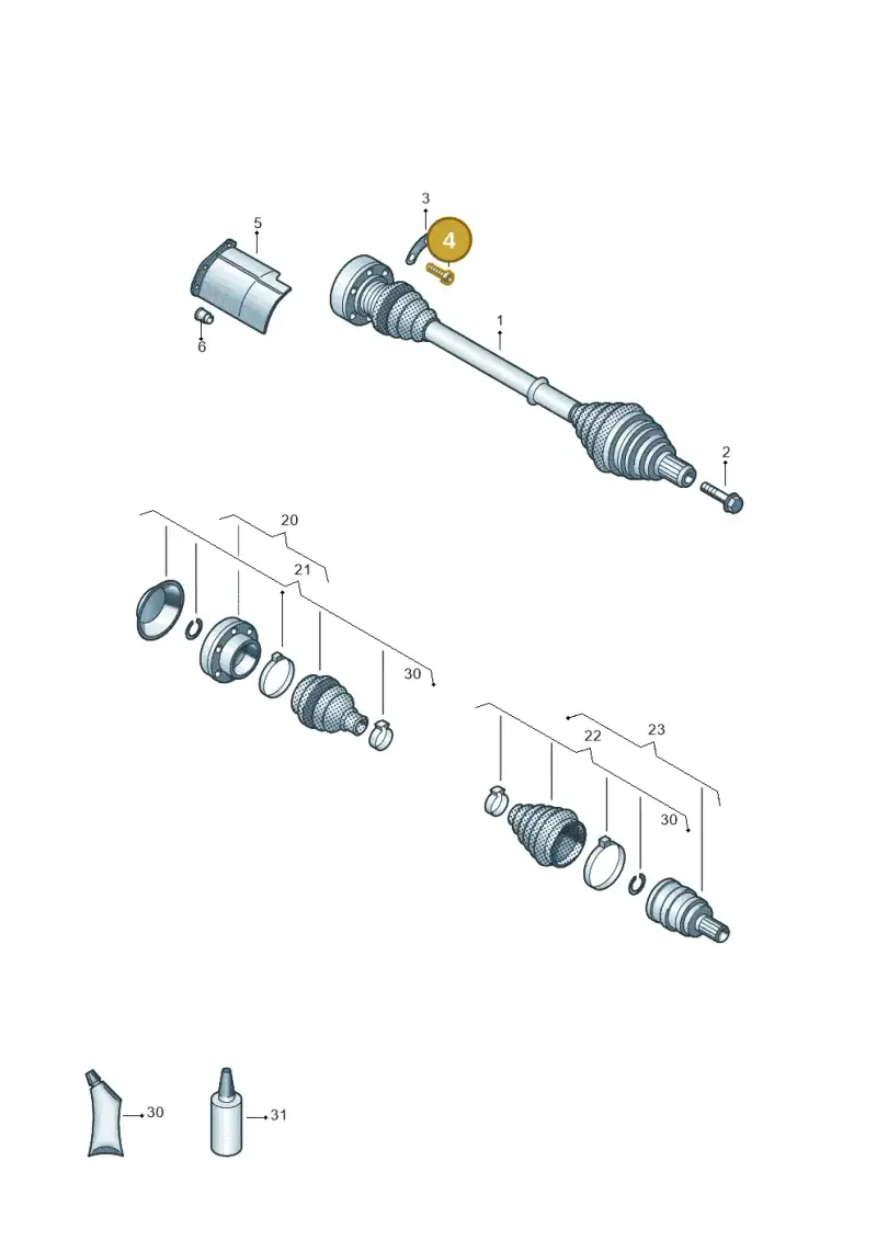 N90991102 — Volkswagen Caddy Maxi Kombi (2020-2024) diagram 884407300, position 4