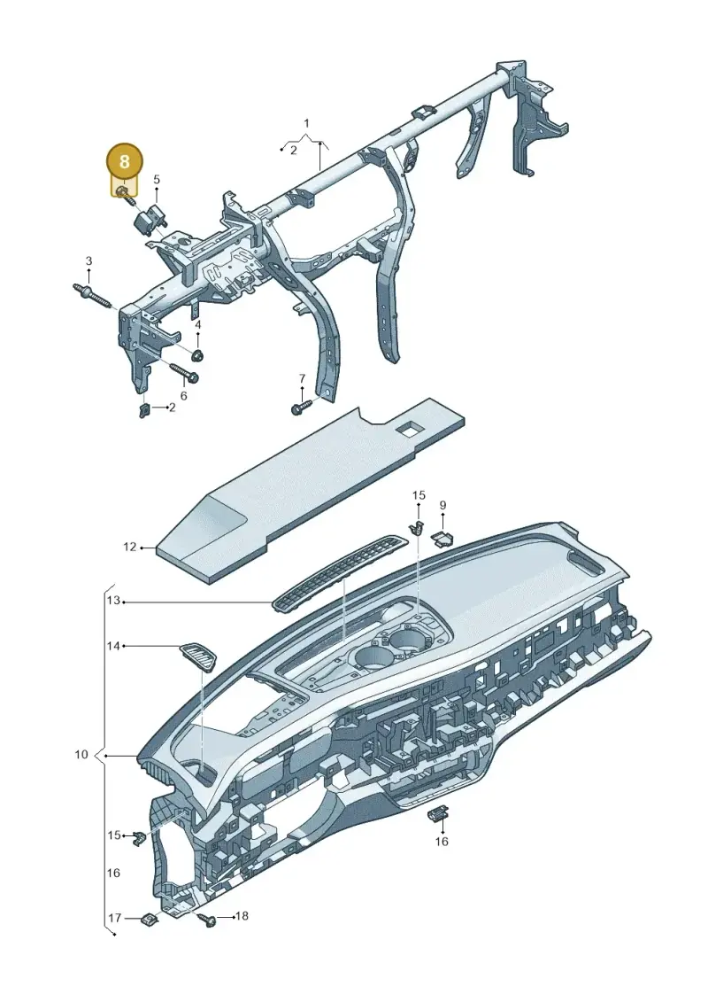 N90991502 — Volkswagen Passat estate (2023-) diagram 3j0857000, position 8