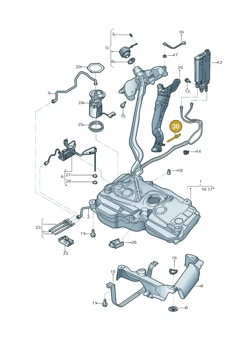 N90994201 — Volkswagen Tiguan 2.0 4Motion (2017-2024) diagram 833201005, position 30